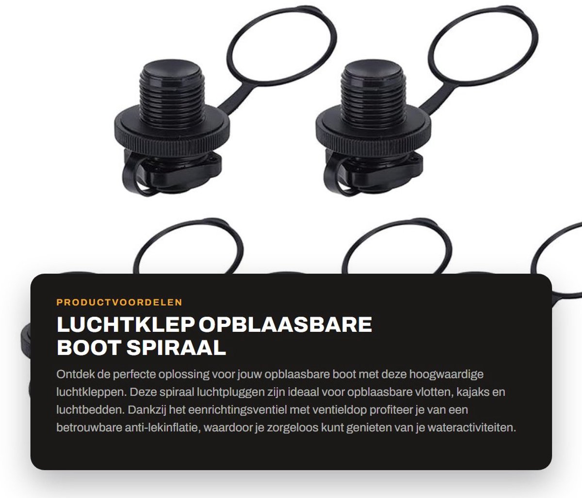 Dailygoods- Luchtklep 5 Stuks - Opblaasbare Boot - Vlot - Kajak - Luchtbedden - Hoogwaardig ABS Kunststof - Antilek Ventiel - Opblaasventiel