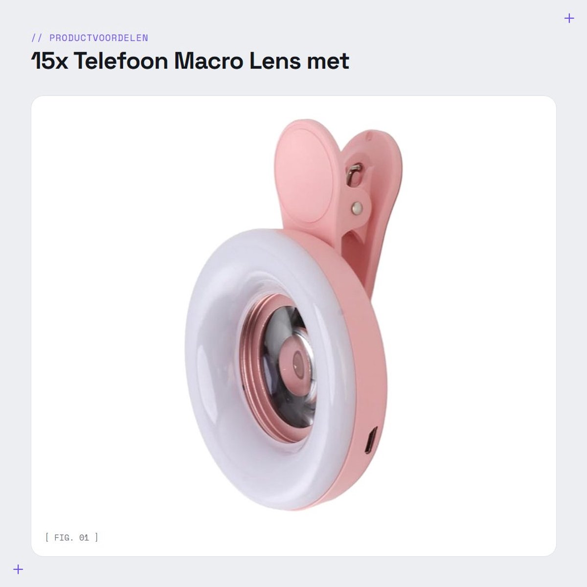 Dailygoods - 15x Telefoon Macro Lens met Vullicht voor Fotografie