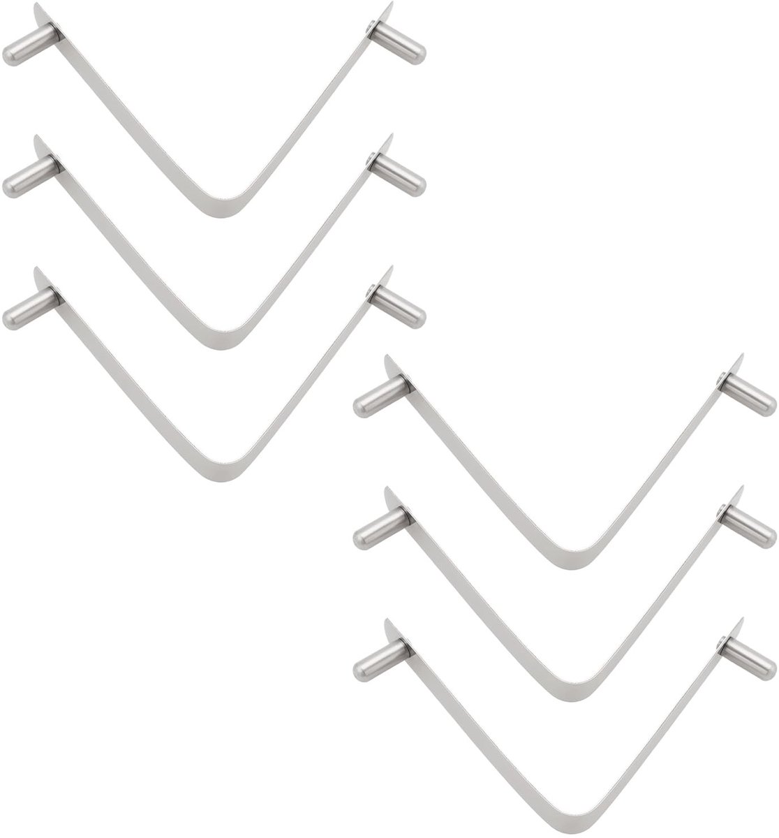 Dailygoods- Poolborstelclip V-vormige Beugel - 6 Stuks - Roestvrij Staal - Voor Zwembadaccessoires - Precisie Afmetingen - Duurzaam en Betrouwbaar - Poolclip