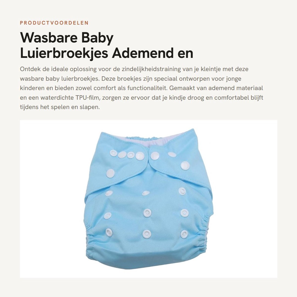 Dailygoods- Babyluierbroek Ademend - Verstelbare Waterdichte Trainingsluierbroek - Luierondergoed voor Baby - TPU-folie - Antilekfunctie - Lichtgewicht 71g - Trainingluier