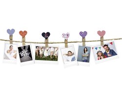 Houten Wasknijpers - Fotohouders Clips - Foto's Ophangen - Met Magneet - Set van 10 - Kleurrijk