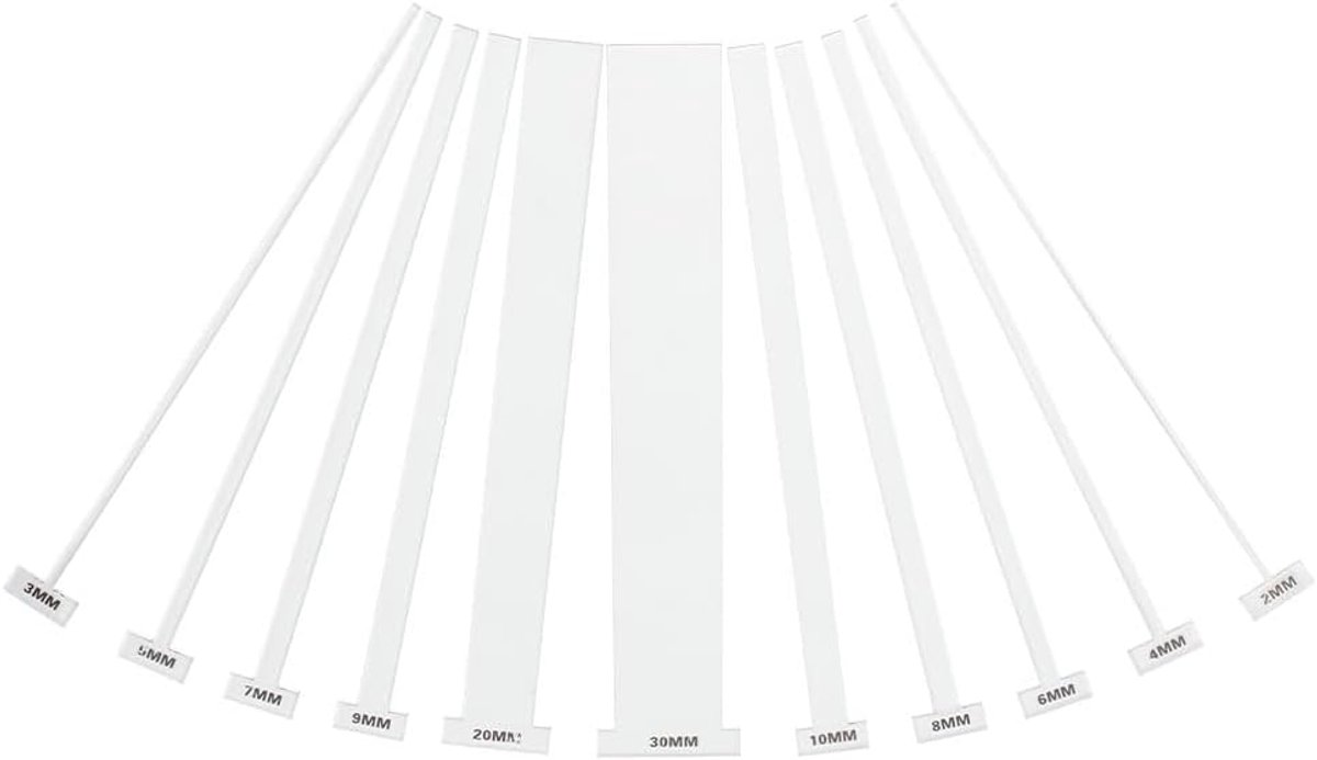 Boekbind Gereedschap - Papier Snijder - Boeken Maken - 11 Delige Set - 3-30mm Maten - Transparant