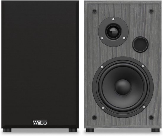 Hifi Luidsprekers - Boekenplank Model - Muziek Luisteren - Spiegelreflex Technologie - 100 Watt - Grijs — afbeelding 3