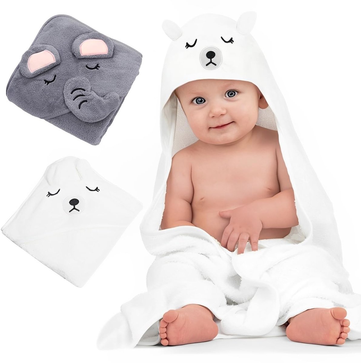 Dailygoods- Babyhanddoek 2 Stuks - Biologische Bamboe - Zachte/Absorberende Handdoek - Bad