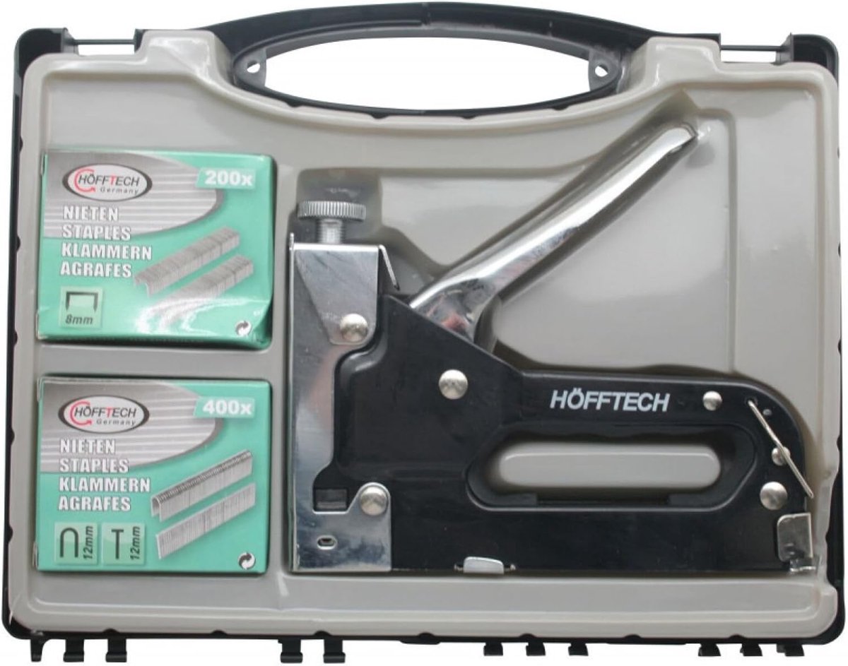 Hand Tacker - Nietpistool Set - Materiaalkoppelen - Inclusief Bevestigers - 4-14mm - Zilver
