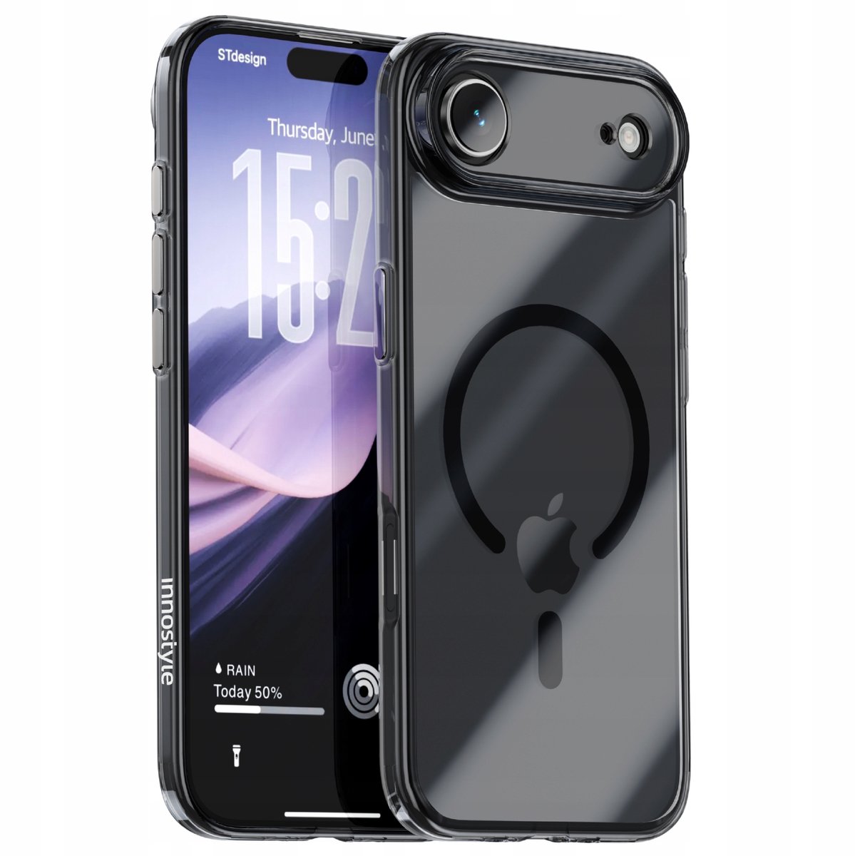 Innostyle Magnetische Hoes, Versterkt Voor Magsafe Iphone 17 Air, Zwart