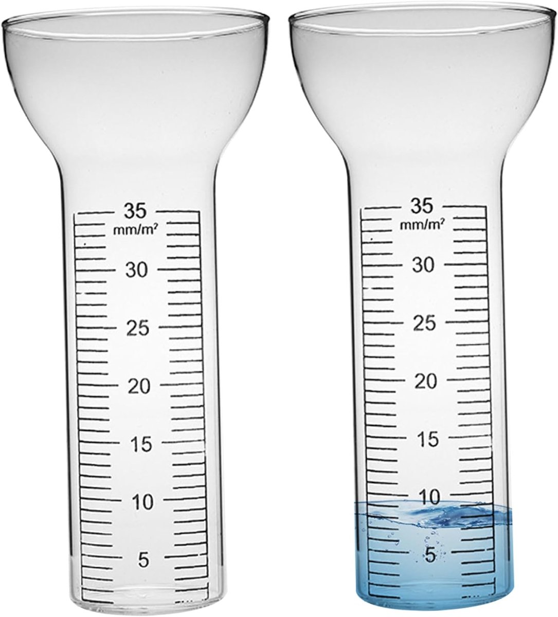 2 Stuks Vervangende Glasbekers voor Regenmeter - Nauwkeurige Neerslagmeting