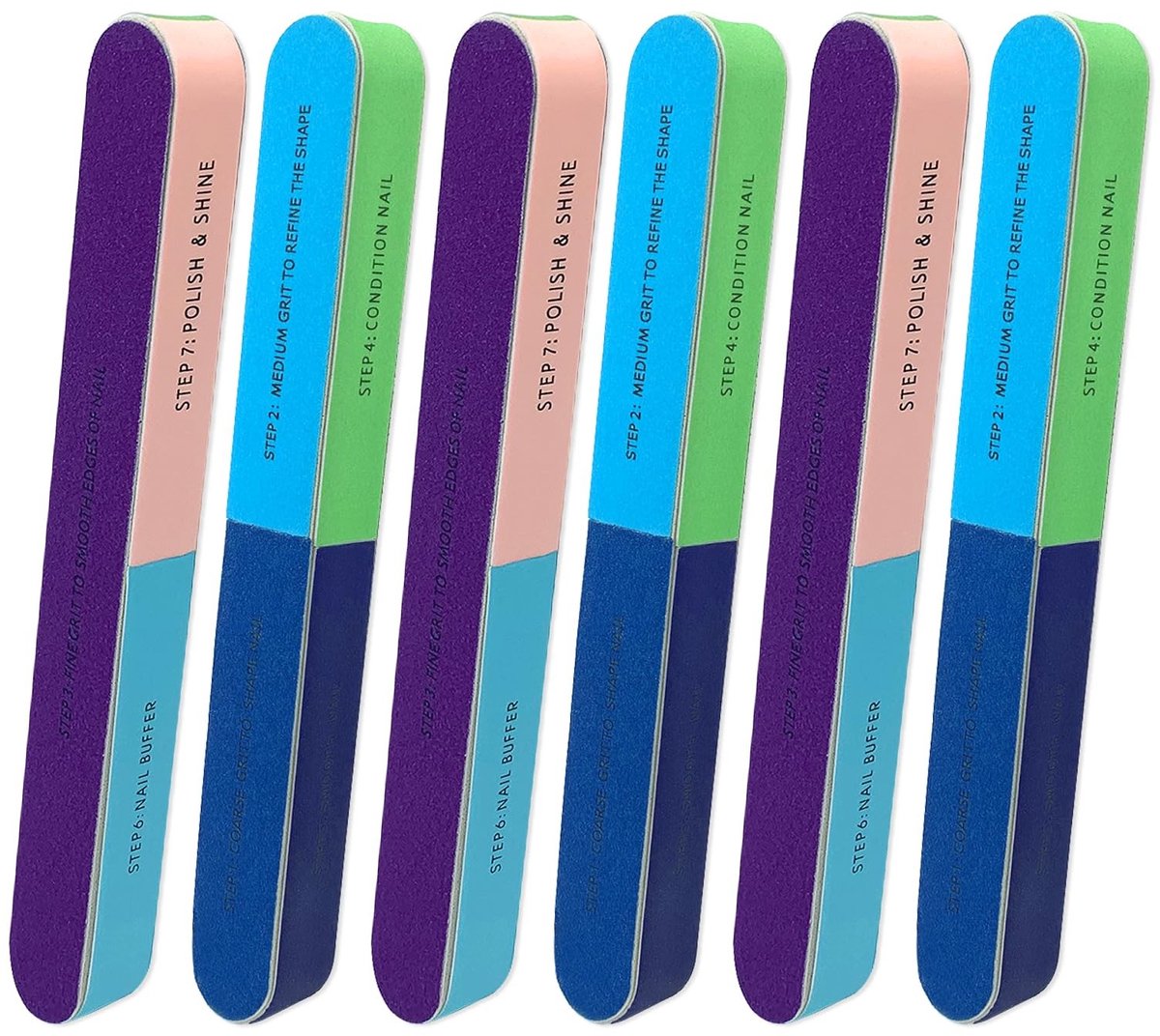 Dailygoods- Nagelpolijster 6 Stuks - Hoogwaardige Polijstvijl - Polijstblokken voor Gelnagels - Wasbare Nagelvijlen - Veelzijdige Nagelverzorging - Duurzaam Materiaal - Nagelvijl