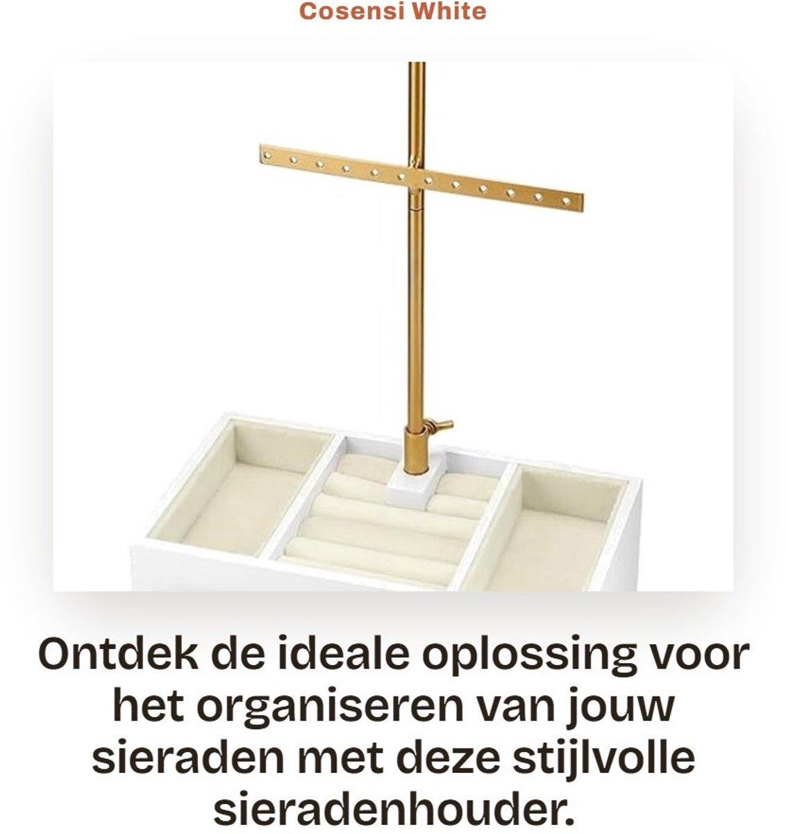 Dailygoods- Sieradenorganiser Praktisch ontwerp - Sieradendoos - Sieradenhouder - Sieradenstandaard voor kettingen - Extra opbergruimte - Hoogwaardige materialen