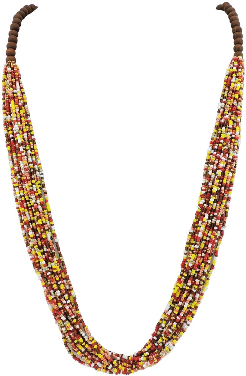 Dailygoods- Decoratieve Ketting Uniek Design - Sieraden - Stijlvol Accessoire - Houten/Acryl Kralen - 39 Inch - Perfect voor Elke Gelegenheid - Sieraad
