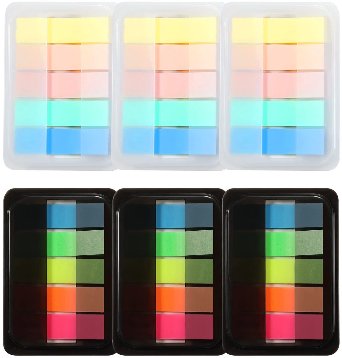 Dailygoods- Indextabs 600 Stuks - Zelfklevend - PET-materiaal - Fluorescerende Kleuren - Pagina Vlaggen - 4,5x1,2 cm - Pagina Markers