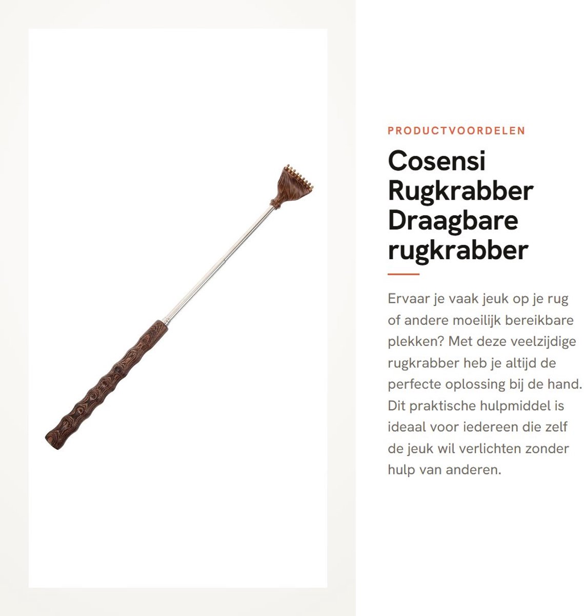 Dailygoods- Rugkrabber Telescopisch - Houten Rugkrabber - Jeukkrabber - Lichaamskrabber - Massageapparaat - Praktisch Gereedschap