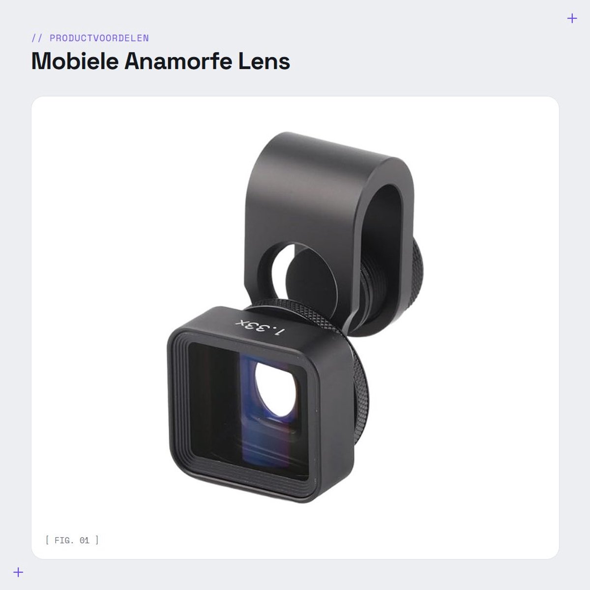 Dailygoods- Anamorfe Lens 1,33x - Mobiele Breedbeeldvervormingslens - Compatibel met Smartphones/Tablets - Aluminiumlegering - Optisch Glas - Lichtgewicht 83 g - Breedbeeldlens