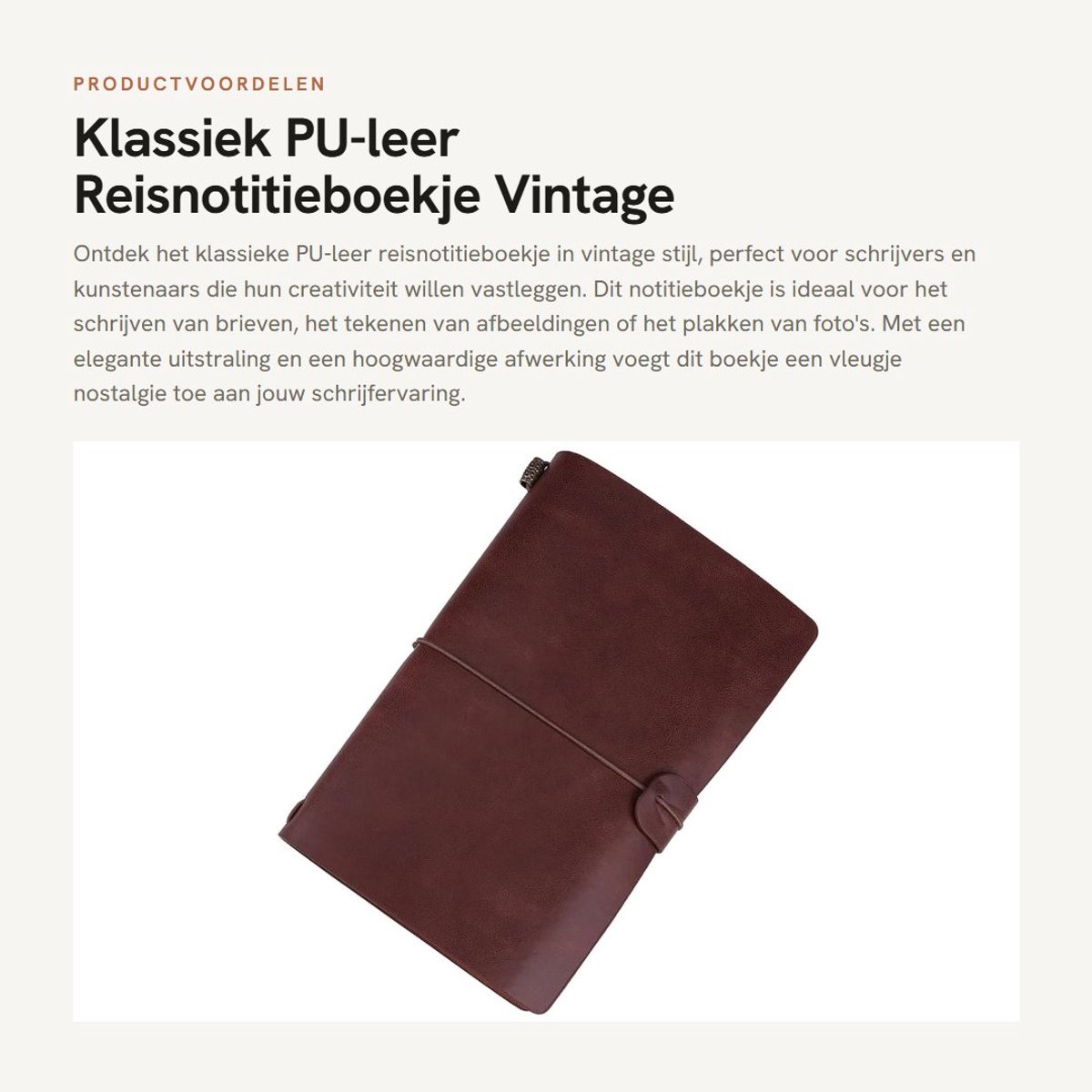 Dailygoods- Reisnotitieboekje Vintage Stijl - PU-leer Omslag - Hervulbaar Dagboek - Antiek Notitieboek - Hoogwaardige Binnenpagina's - Creatieve Riemgesp