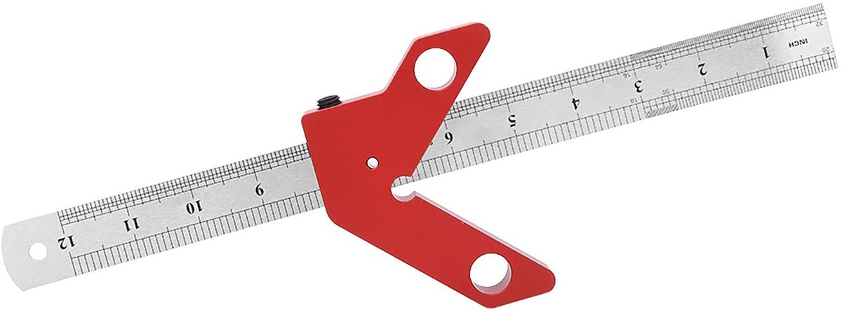Dailygoods- Lijnkaliber Hoog rendement - Middenlijnafschrijver - Houtbewerkingsgereedschap - Roestvrijstalen liniaal - Aluminiumlegering behuizing - Sterke magneten - Scribing Tool