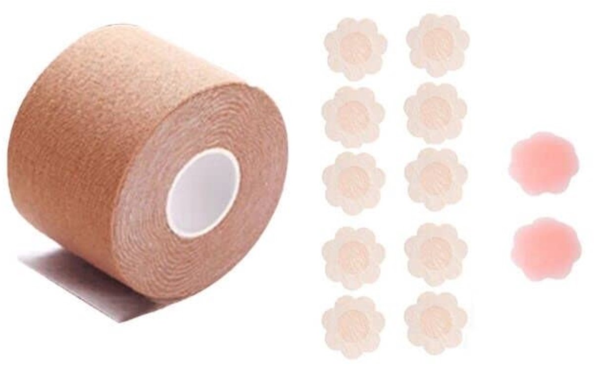 Dailygoods- Boob Tape Ademend Zelfklevend - Tepelcovers - Fashion Tape - Borstband - Grote Borsten - Geschikt voor Avondjurken
