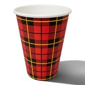 Schotse ruit scotty Koffiebekers 180ml - 1000 stuks - Lekvrije Papieren Bekers / Kartonnen Koffiebekers voor Horeca, Kantoor & Events