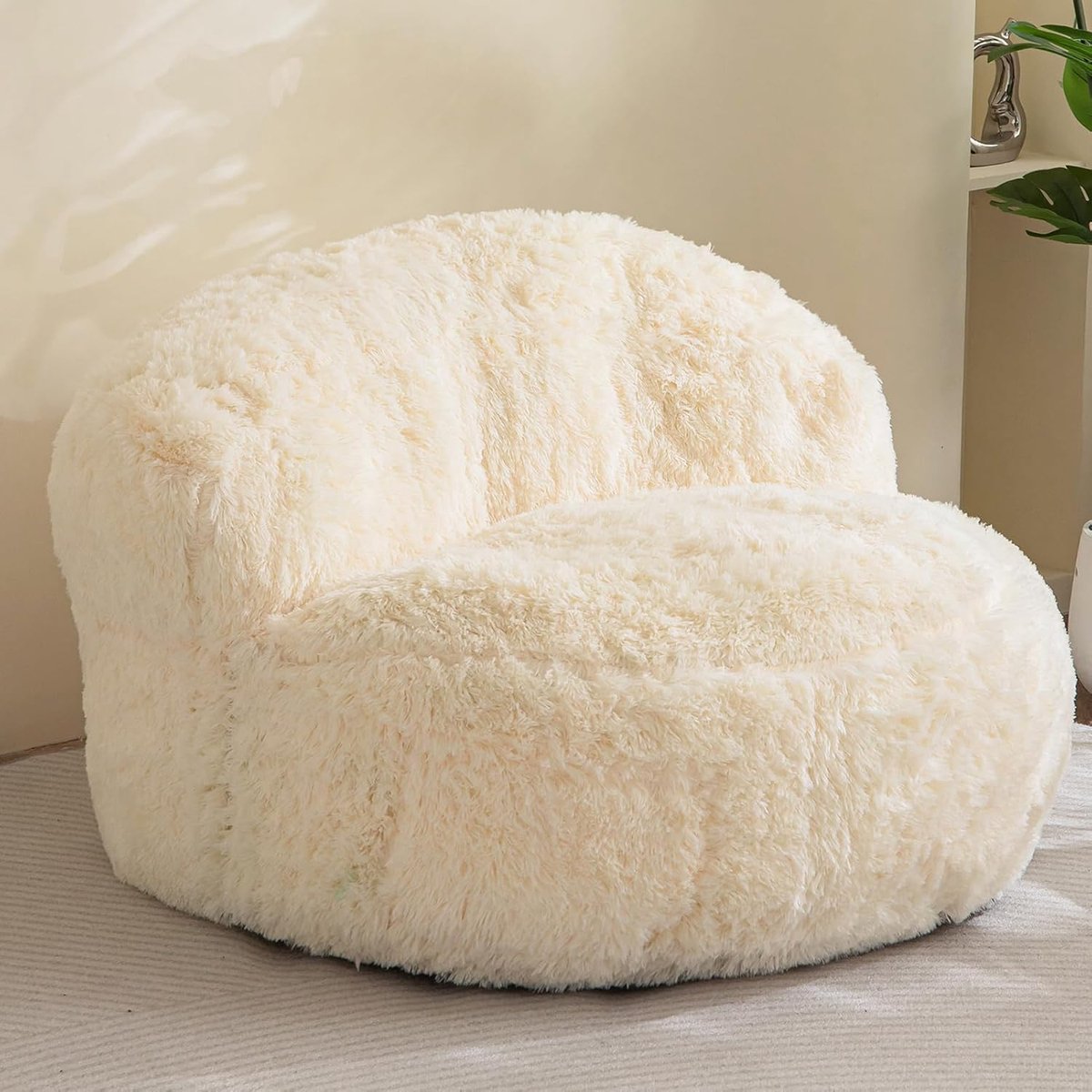 Zitzak Stoel - Luie Sofa - Ontspannen Zitten - Met Opbergvak - 105 cm Breed - Beige