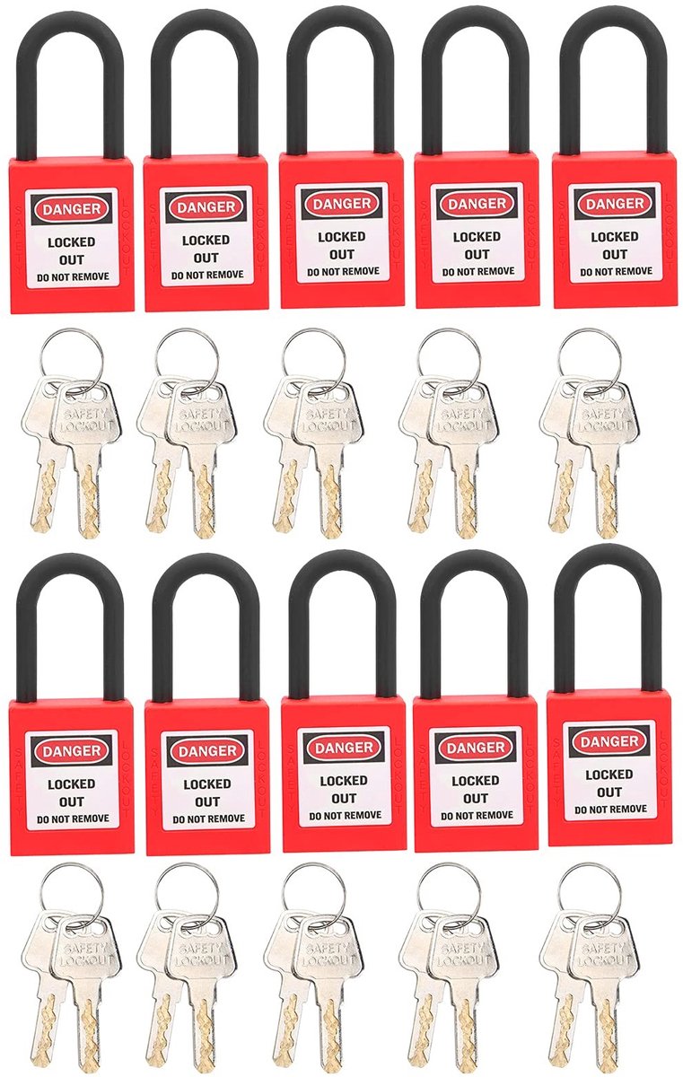 Dailygoods - Lockout Tagout Set - Veiligheidssloten - 10 Stuks - Nylon PA - Voor industriële toepassingen - Betrouwbare veiligheid - Efficiënte preven...