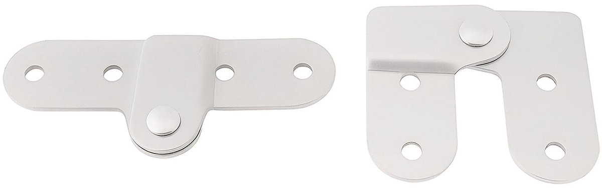 Dailygoods- Opvouwbare Scharnieren 180° - 2 Stuks - 75x33mm - Geschikt voor Ladder/Klaptafel - Stevig Materiaal - Ruimtebesparend Ontwerp - Vouwscharnier