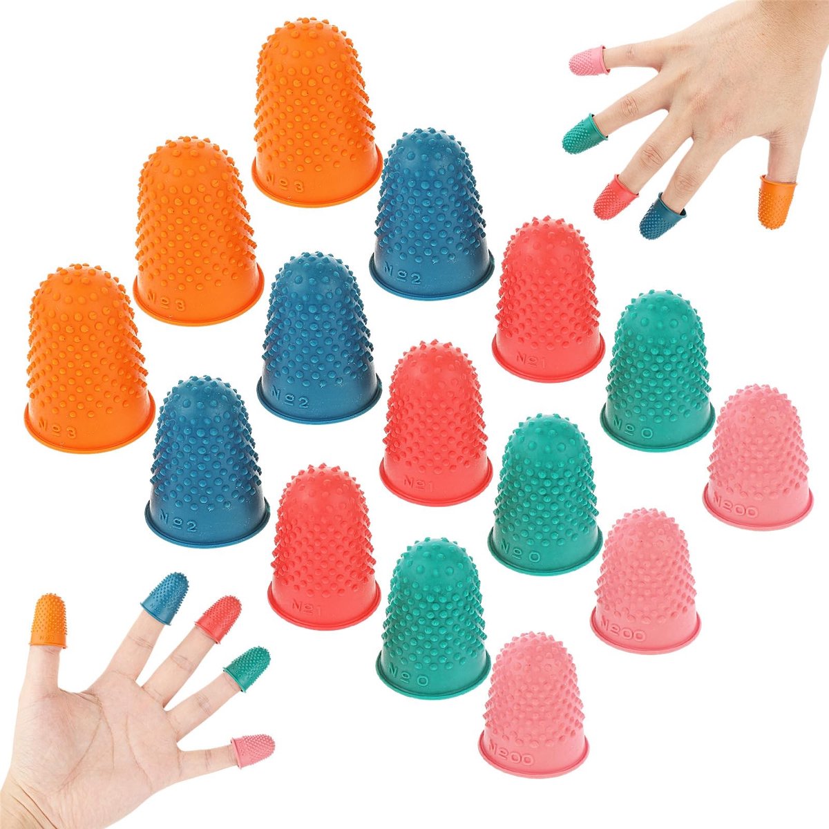 Dailygoods- Vingertoppen 15 Stuks - Vingerbeschermer Siliconen - Vingerbeschermer Snijden - Bescherming voor Vingertoppen - Rubber Vingerbeschermer - Praktisch voor Knutselen - Vingerbeschermers