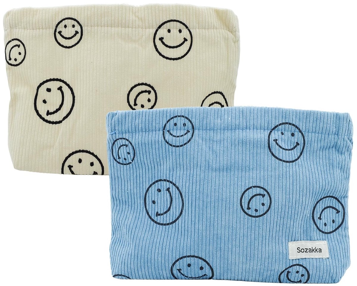 Dailygoods- Cosmetische Tas Grote Capaciteit - Multifunctionele Toilettas - Corduroy - Met Ritssluiting - Slijtvast - Comfortabele Touch