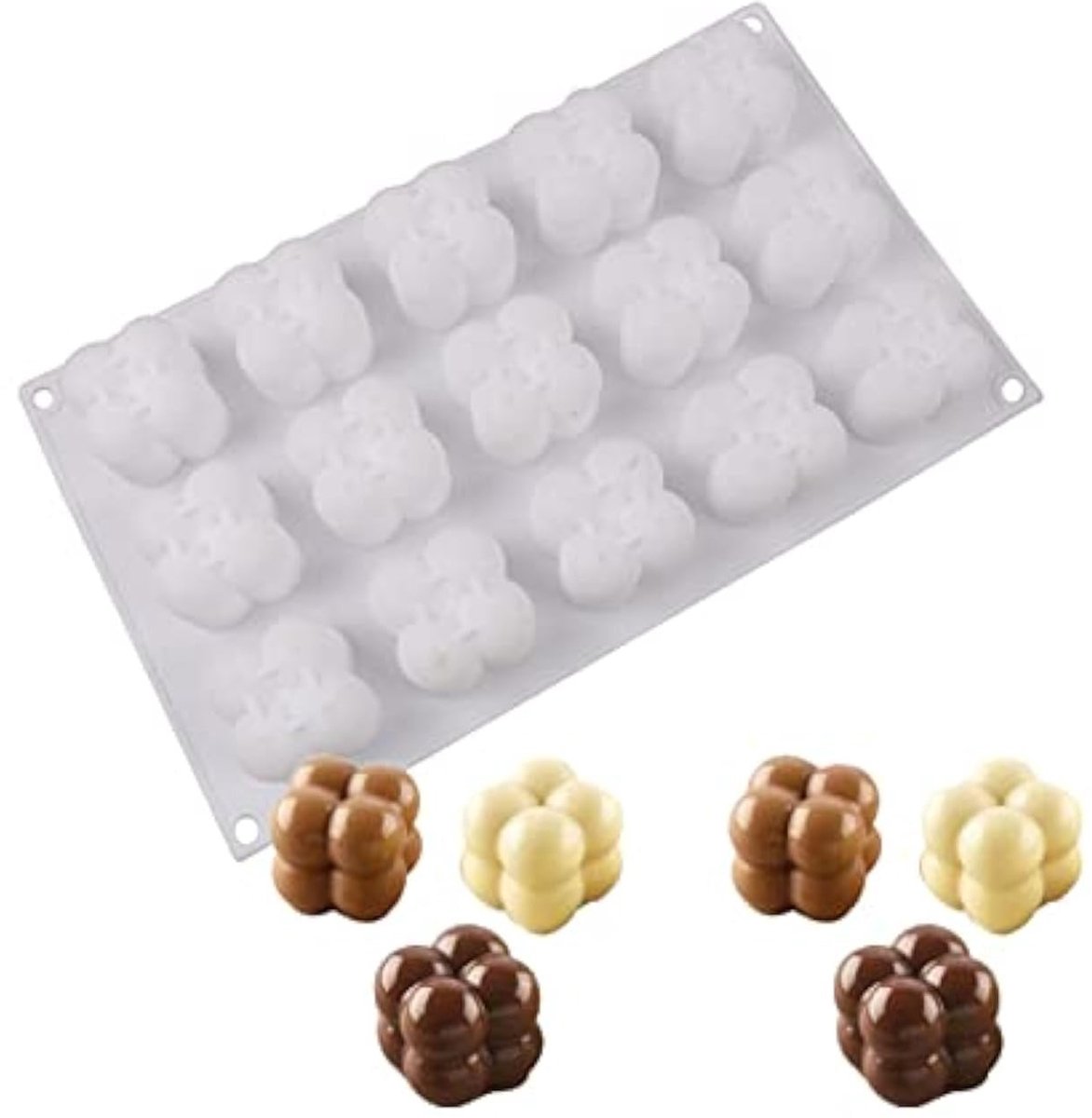 Dailygoods- Bakvorm Mousse Cake 15-holte - Siliconen Mallen - Antiaanbak - Food-grade - Vaatwasserbestendig - Flexibel en Duurzaam - Siliconen Mal