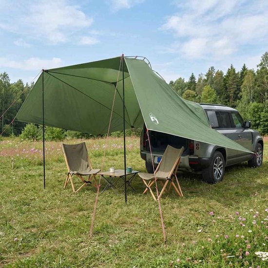 vidaXL - Auto - Tent - met - dak - Groen - 350 - x - 250 - cm - Polyester - en - Staal van Vidaxl — afbeelding 3