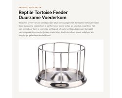Dailygoods- Voederbak Schildpad Duurzaam - Voederbak Water - Roestvrij Staal - Lichtgewicht - Corrosiebestendig - Veilig voor Huisdieren