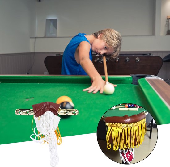 NTH products- Billiard Net Set van 6 - Vervangende Billiard Zak - Kunstleer - Makkelijk te Bevestigen - Duurzaam - Geschikt voor Pooltafels - Billiard Ball Bag van Nth Products — afbeelding 2