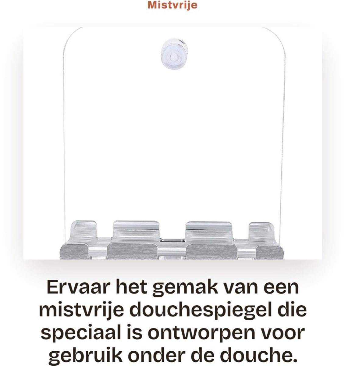Dailygoods- Douchespiegel Anticondens - Douchespiegel Zuignap - Onbreekbare Spiegel - Scheermeshaak - Draagbare Make-upspiegel - Hoogwaardig ABS-materiaal - Scheerspiegel
