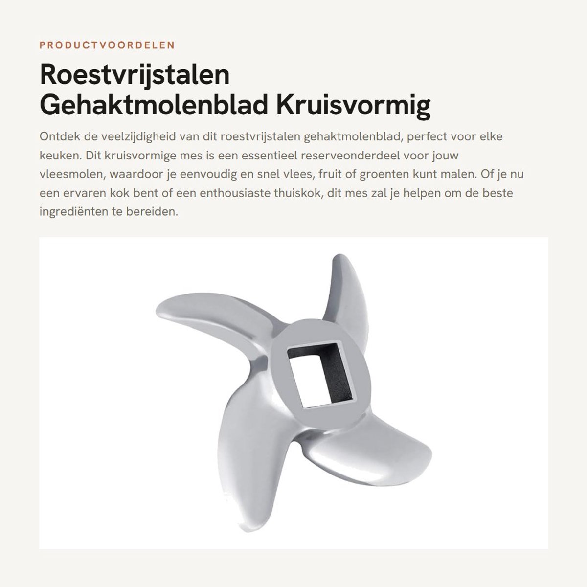 Dailygoods- Gehaktmolenblad Roestvrij Staal - Vleesmolenmes - Snijplaat - Reserveonderdeel - Kruisvormig - Duurzaam Materiaal