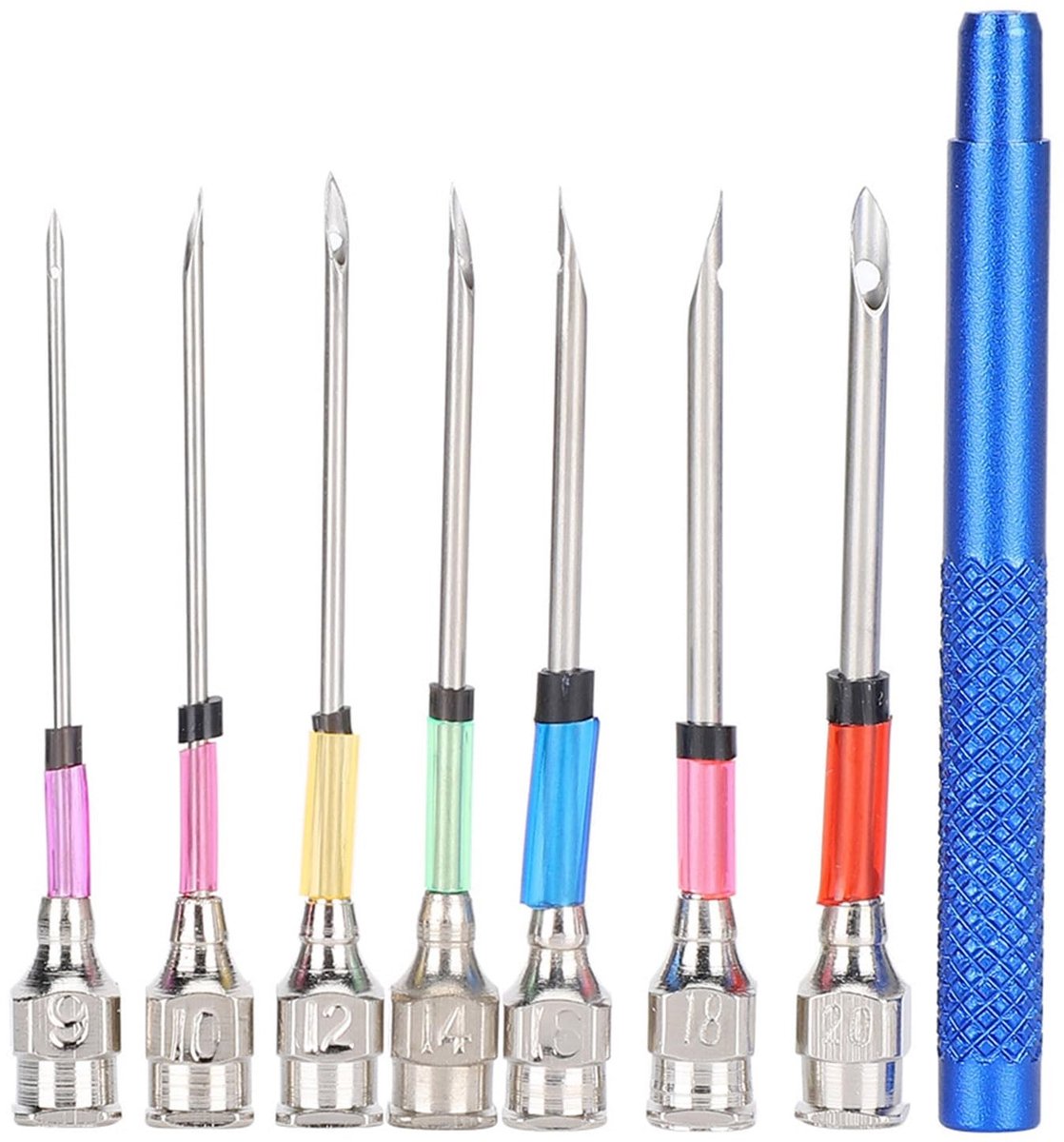 Dailygoods- Naaldenset 7 Stuks - Ponsnaaldenset - Metalen Handgreep - Ergonomisch - Roestvrij Staal - Voor Borduurtechnieken - Borduurnaalden