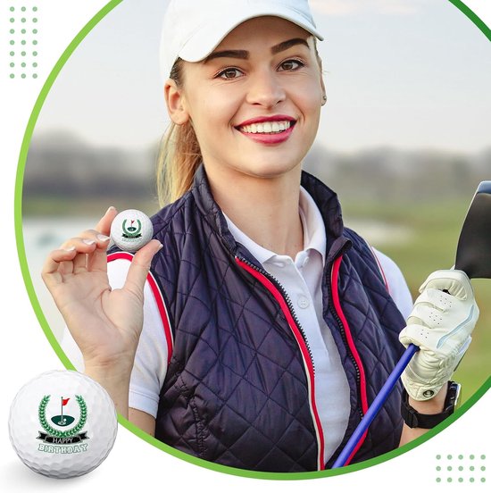 Golfbal Cadeau - Verjaardag Present - Sporten - Grappig Ontwerp - 4.26 cm - Groen Wit — afbeelding 3