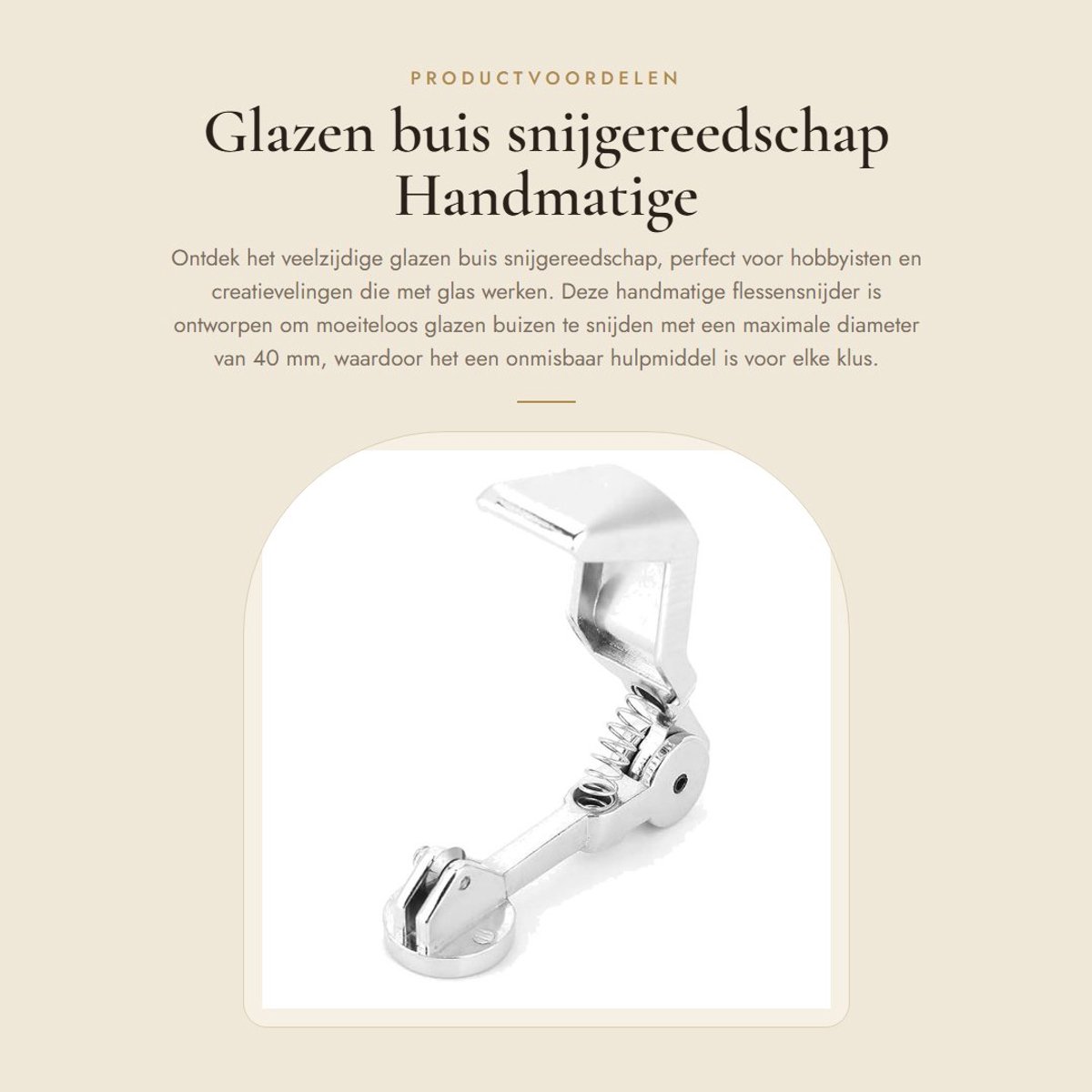 Dailygoods- Glazen Buissnijder Professioneel - Handmatig Snijgereedschap - Flessensnijder - Zinklegering - Draagbaar - Voor buizen tot 40 mm - Glassnijder