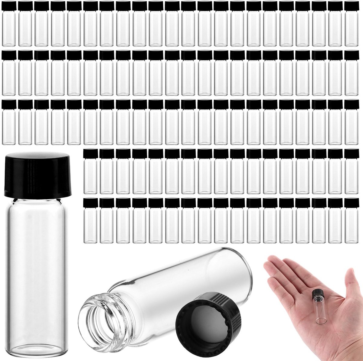Dailygoods- Monsterbuisjes 4 ml - 100 stuks - Glazen Flesjes met