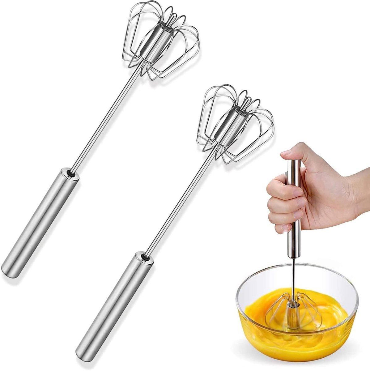 Dailygoods- Garde 30 cm - Halfautomatische Garde - Handgarde - Roestvrij Staal - Duurzaam - Vaatwasmachinebestendig - Keukengerei