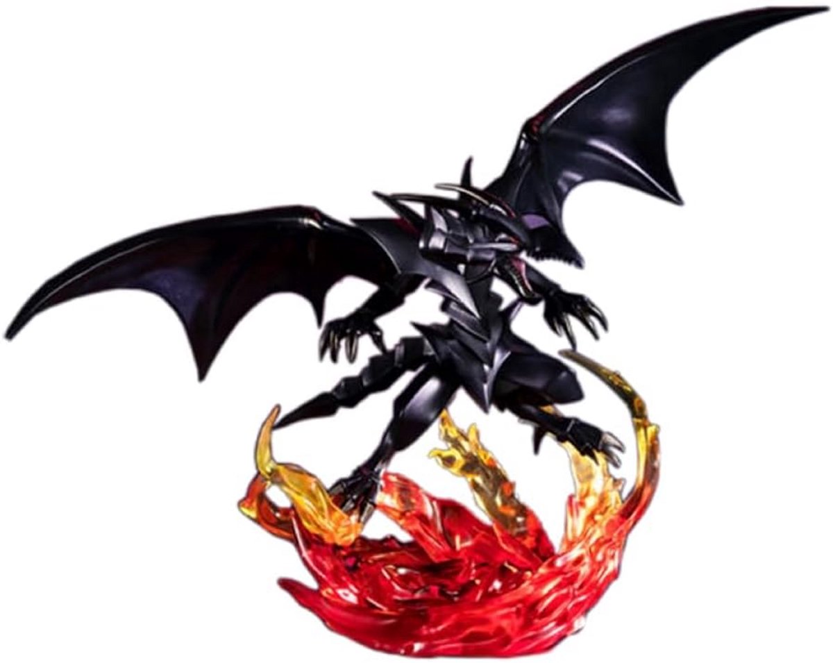 Draken Beeldje - Monster Figuur - Verzamelen - Gedetailleerd Ontwerp - 14 cm - Zwart Rood