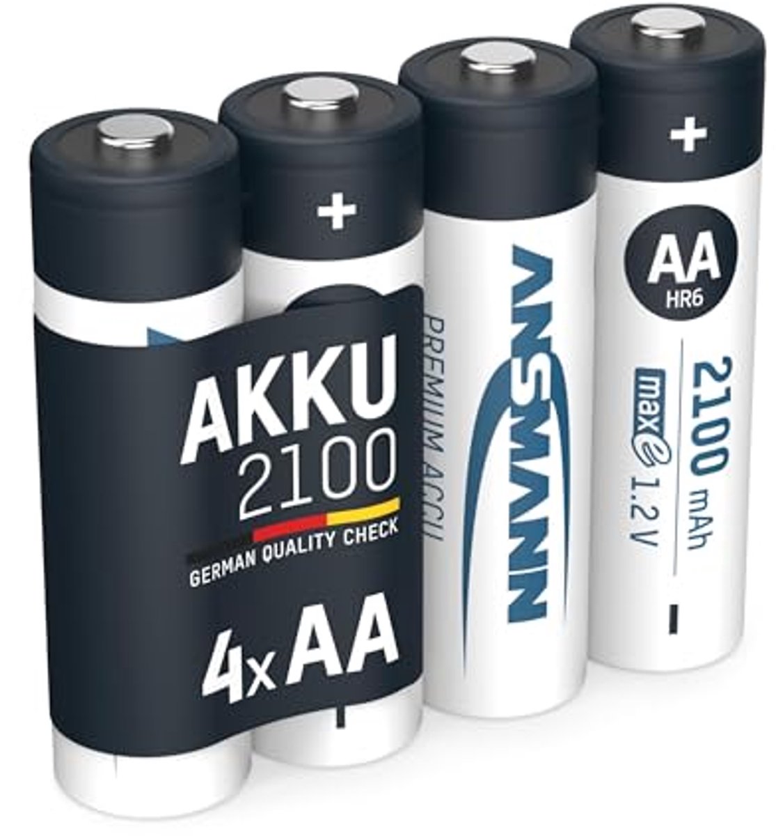 Oplaadbare Batterijen - AA Mignon - Apparaten Voeden - Lage Zelfontlading - 2100 mAh 4 stuks - Grijs