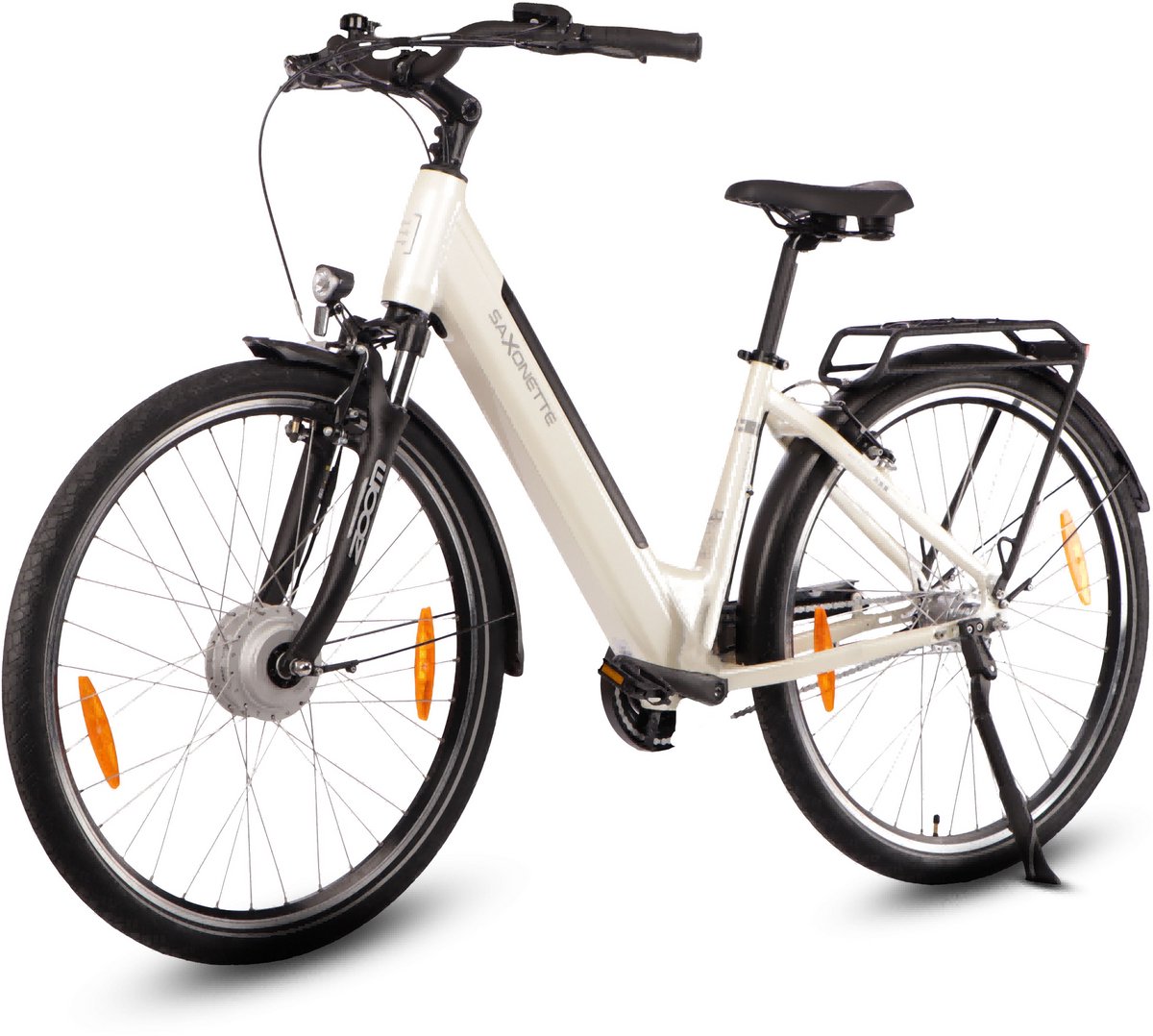 Comfort Plus 5.0 E-Bike 28 Inch - 468Wh Intube Accu - 95% Voorgemonteerd - Shimano Nexus 7 - Lage Instap - Verende Voorvork - Crème wit