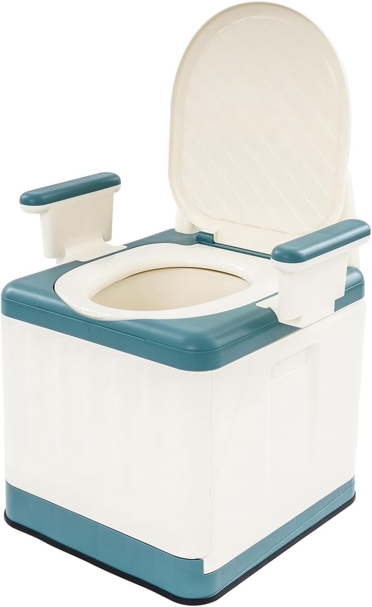 Draagbaar Toilet - Nachtstoel Commode - Thuiszorg Mobiliteit - 150 kg Belastbaar - 41 x 395 x 56 cm - Zeeblauw
