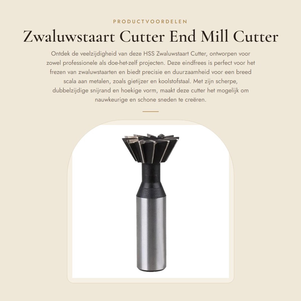 Dailygoods- Zwaluwstaart Cutter HSS - Rechte Schacht - Frees voor Metalen Bewerking - Dubbelzijdige Snijrand - Geschikt voor Gietijzer/Koolstofstaal - Snijdiafrond 10-30mm