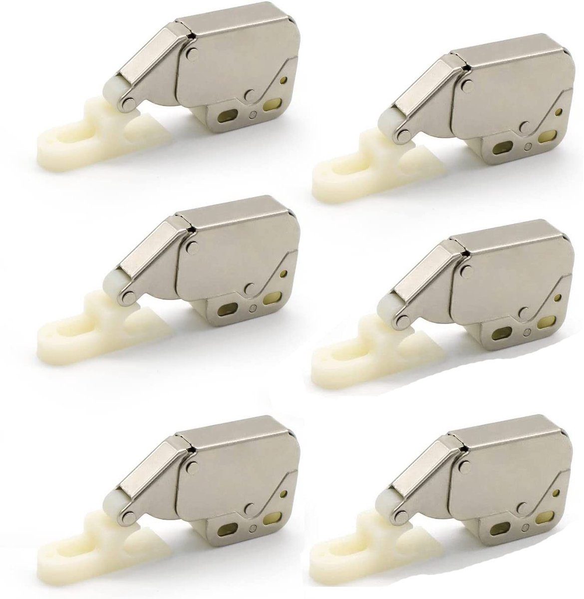 Dailygoods- Druksluiting 6 Stuks - Automatische Latch - Deurslot - Keuken/Meubel - Duurzaam Metaal - 48,2 x 27,7 mm