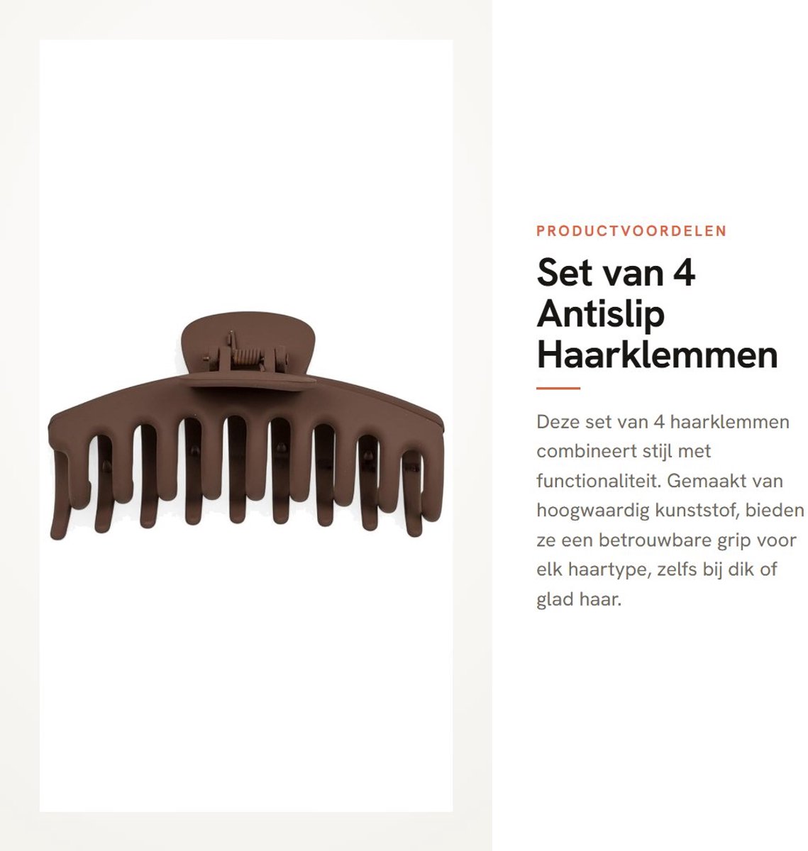 Dailygoods- Haarklemmen Set van 4 - Antislip Haarclips - Hoogwaardig Kunststof - 10 cm - Stabiele Grip - Stijlvol en Comfortabel