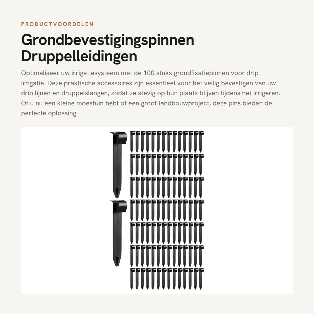 Dailygoods- Grondbevestigingspinnen 100 stuks - Aardingspinnen - Ondersteuningspinnen - Irrigatie - Druppelleidingen - Tuinirrigatieprojecten - Stevig bevestigen - Aardingspennen