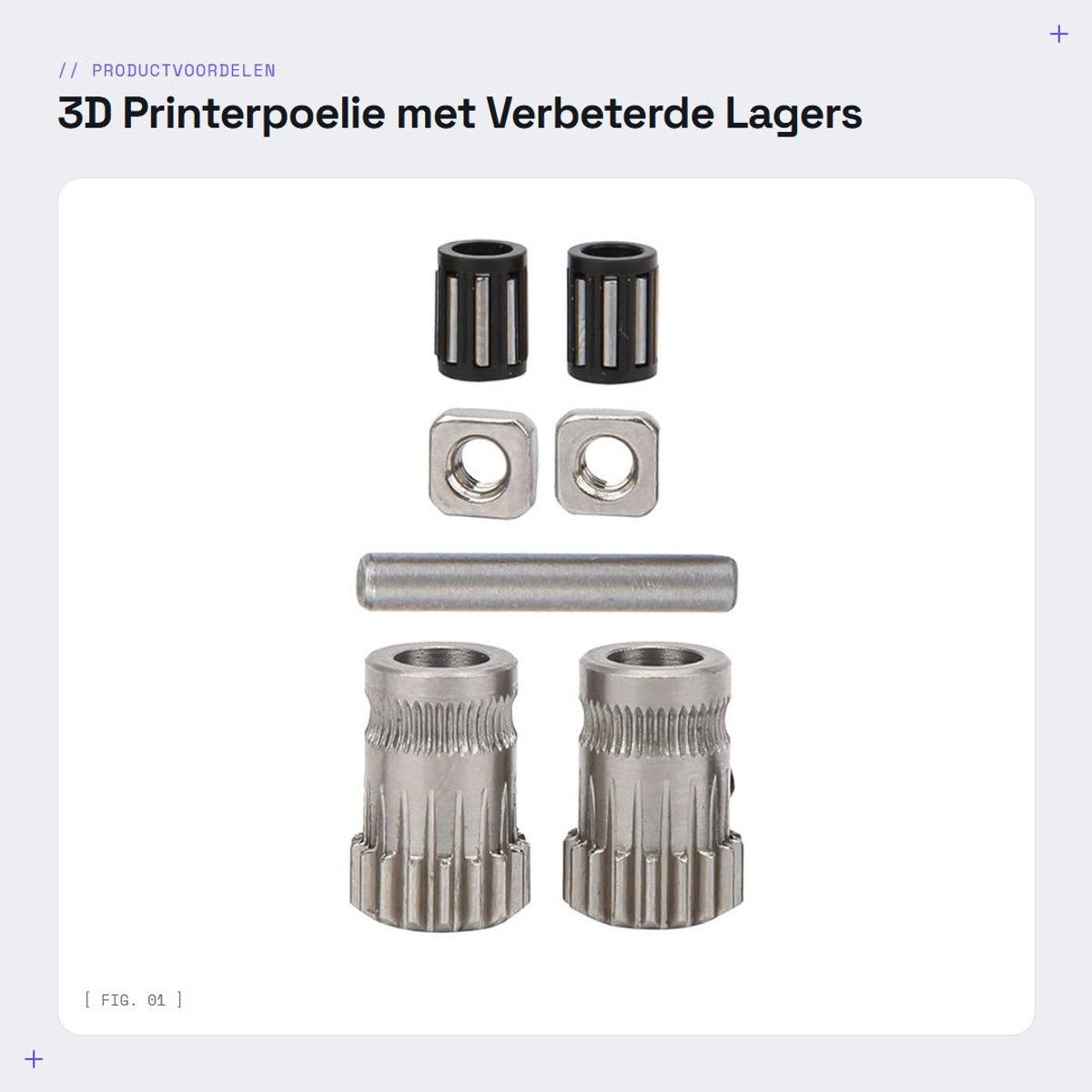 Dailygoods- 3D Printerpoelie Verbeterde Lagere - Compatibel met PRUSA I3 MK2/MK3 - Duurzame Materialen - Betrouwbaarheid - Eenvoudige Installatie - 3D-printeronderdelen