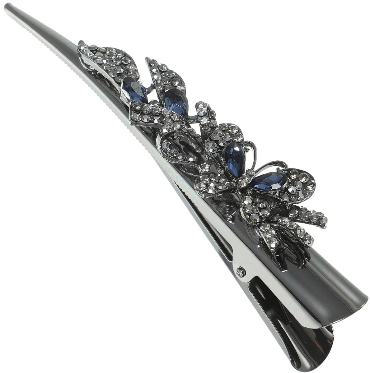 Dailygoods- Haarspeld met Kristallen Decoratie - Krokodillenklem - Elegante Haarspeld voor Vrouwen - Haarsieraad voor Bruiloften - Afmetingen 13,5 x 3 x 3,5 cm - Geschikt voor Fijn en Dik Haar - Haarklem
