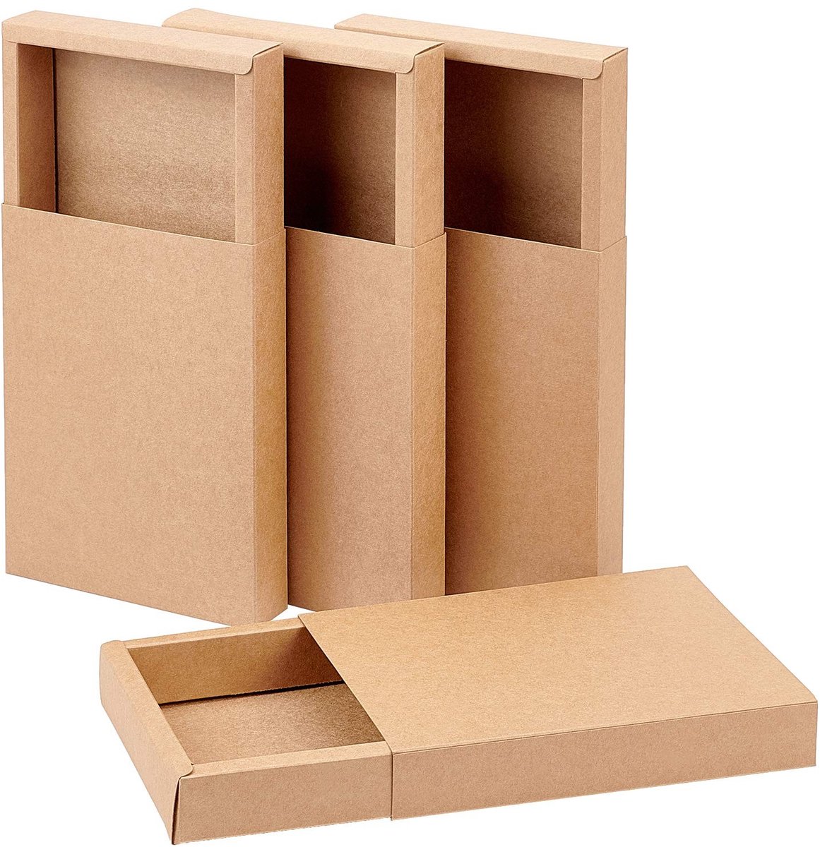 Dailygoods- Geschenkdoosjes 10 stuks - Vouwbare Doosjes - Kraftpapier - 20 x 15 x 3 cm - Voor Sieraden/Snoep - Creatieve Verpakking - Cadeaudoosjes