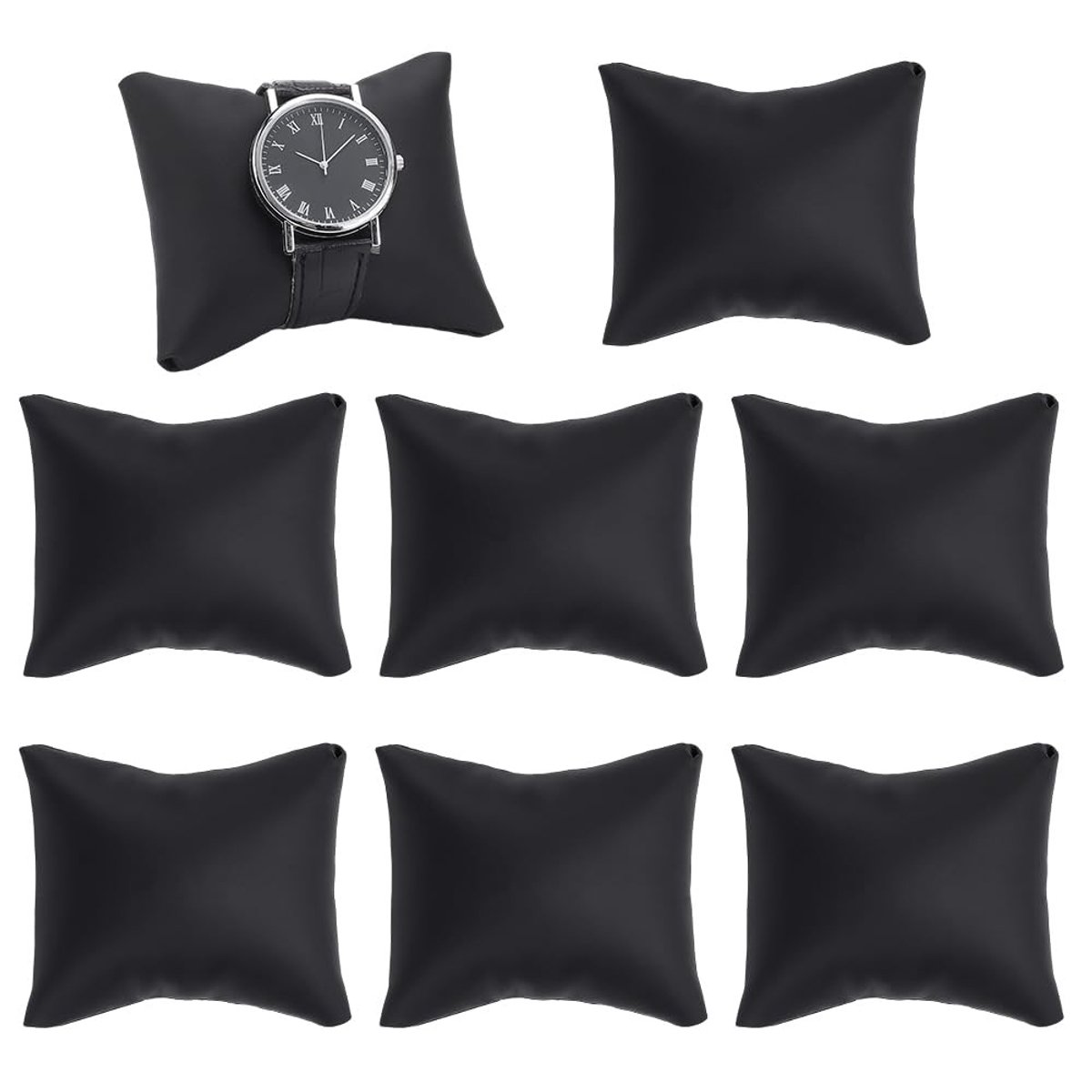 Dailygoods- Kussens voor Sieraden - Organizer voor Armbanden - Sieradenstandaard voor Horloges - 8 Stuks - Kunstleer - 9,5 x 8,2 x 5 cm
