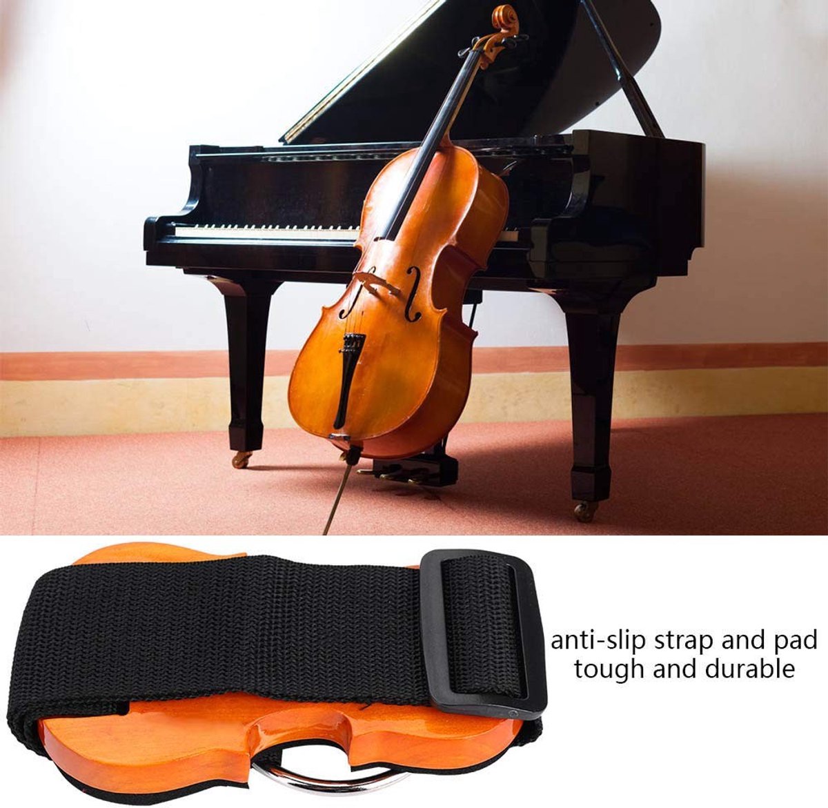 Dailygoods- Antislipmat - Houten Cello-eindpinstopper - Antislip Cello-houder - Antislipband - Antislippad - Comfortabele schoudersteunen - Cello-eindpin